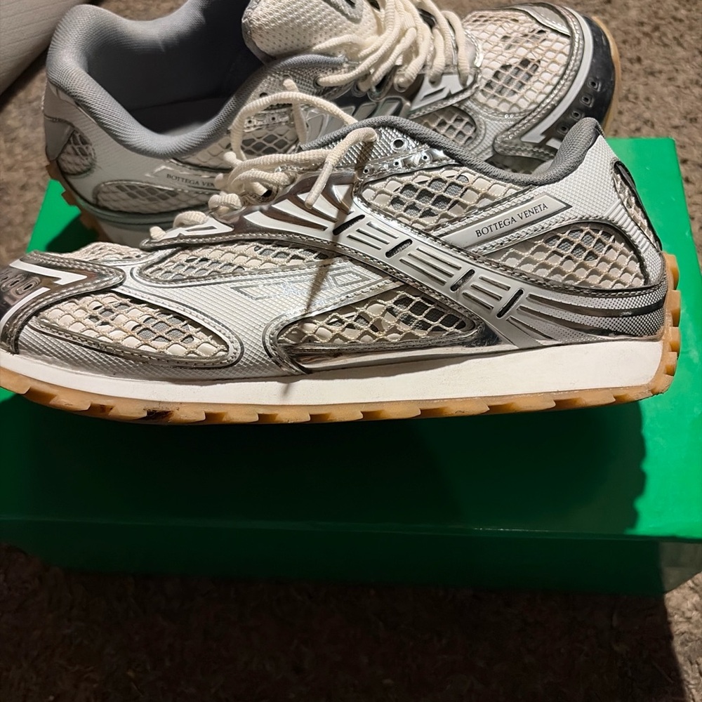 Silver white Bottega Veneta Orbits. Men’s size 11